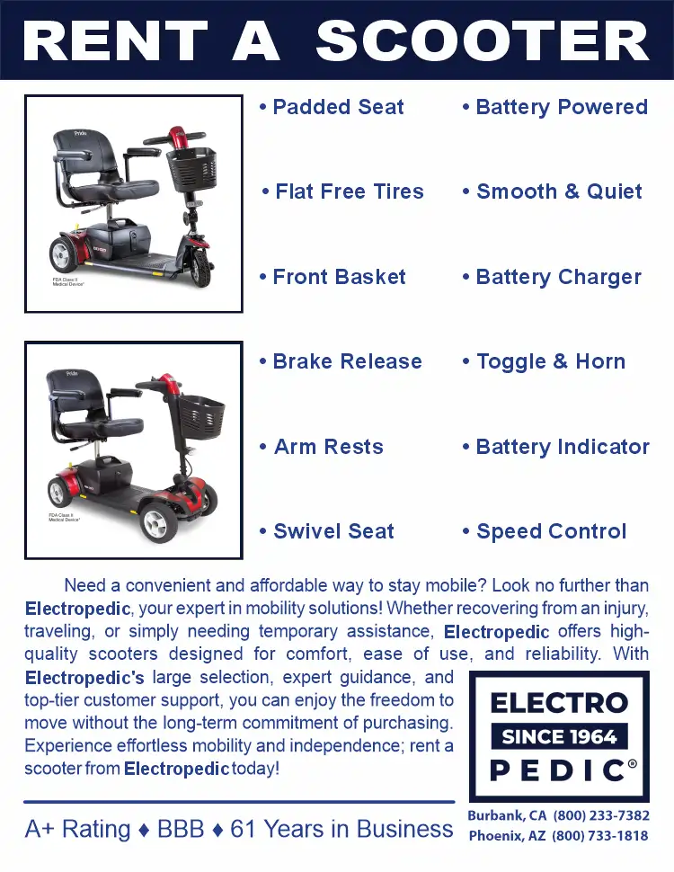 RENT A MOBILITY GOGO SCOOTER WEEK MONTH DAY